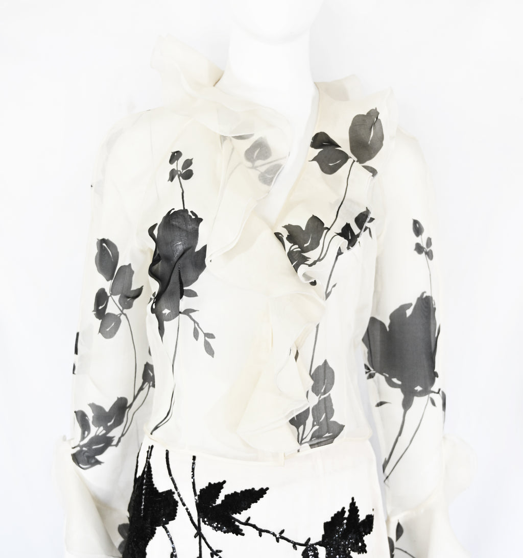 Valentino SS 2001 Sequin Embellished Silk Ensemble