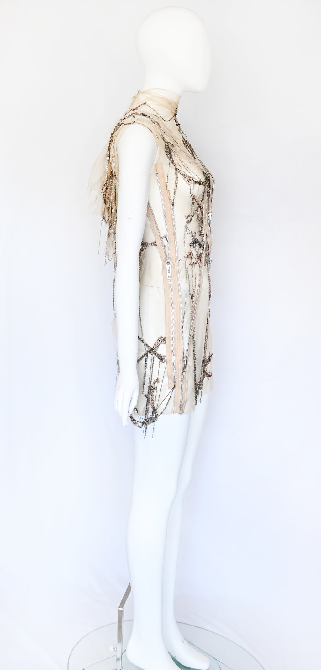 Robert Cary Williams SS 2005 Chain Embellished Tulle Dress