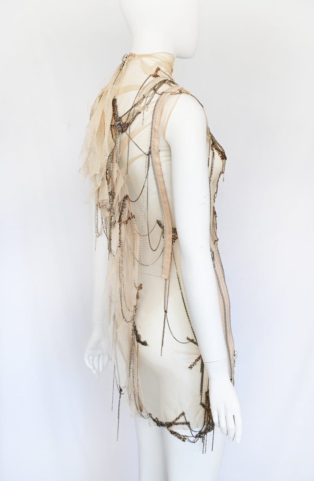 Robert Cary Williams SS 2005 Chain Embellished Tulle Dress