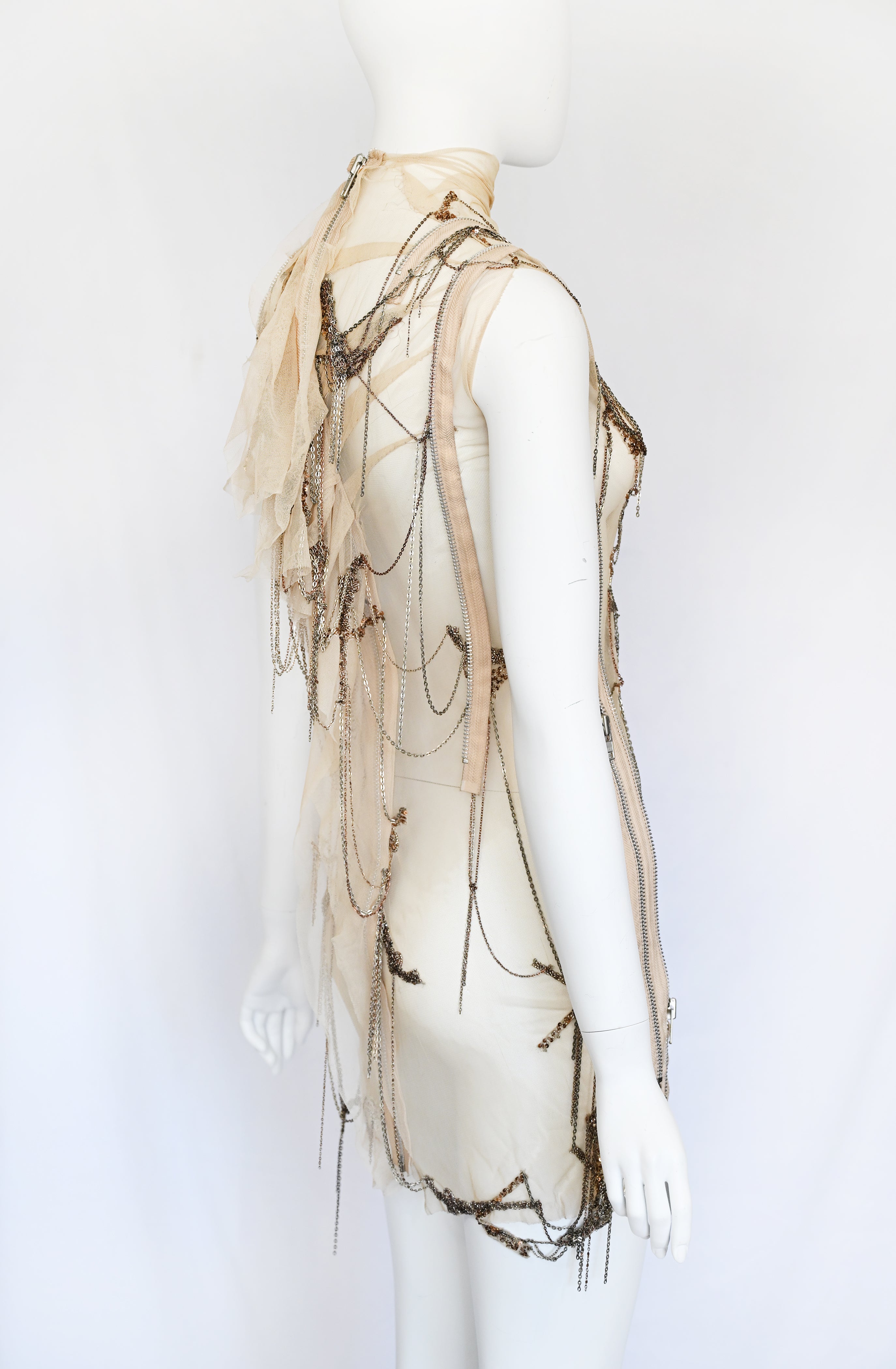 Robert Cary Williams SS 2005 Chain Embellished Tulle Dress