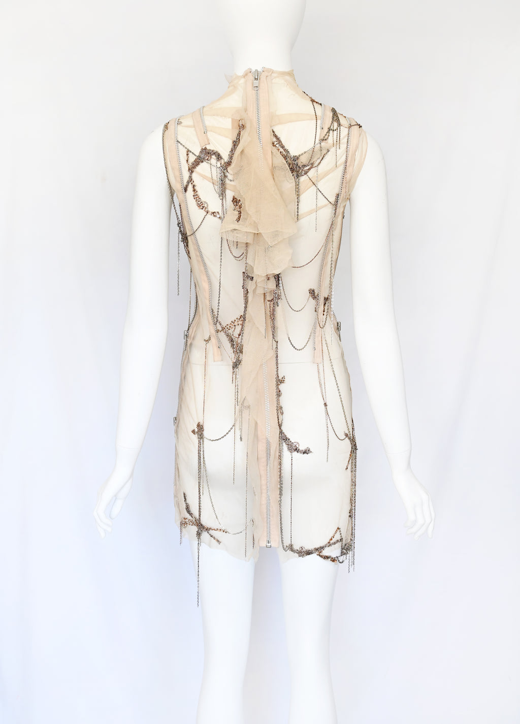 Robert Cary Williams SS 2005 Chain Embellished Tulle Dress