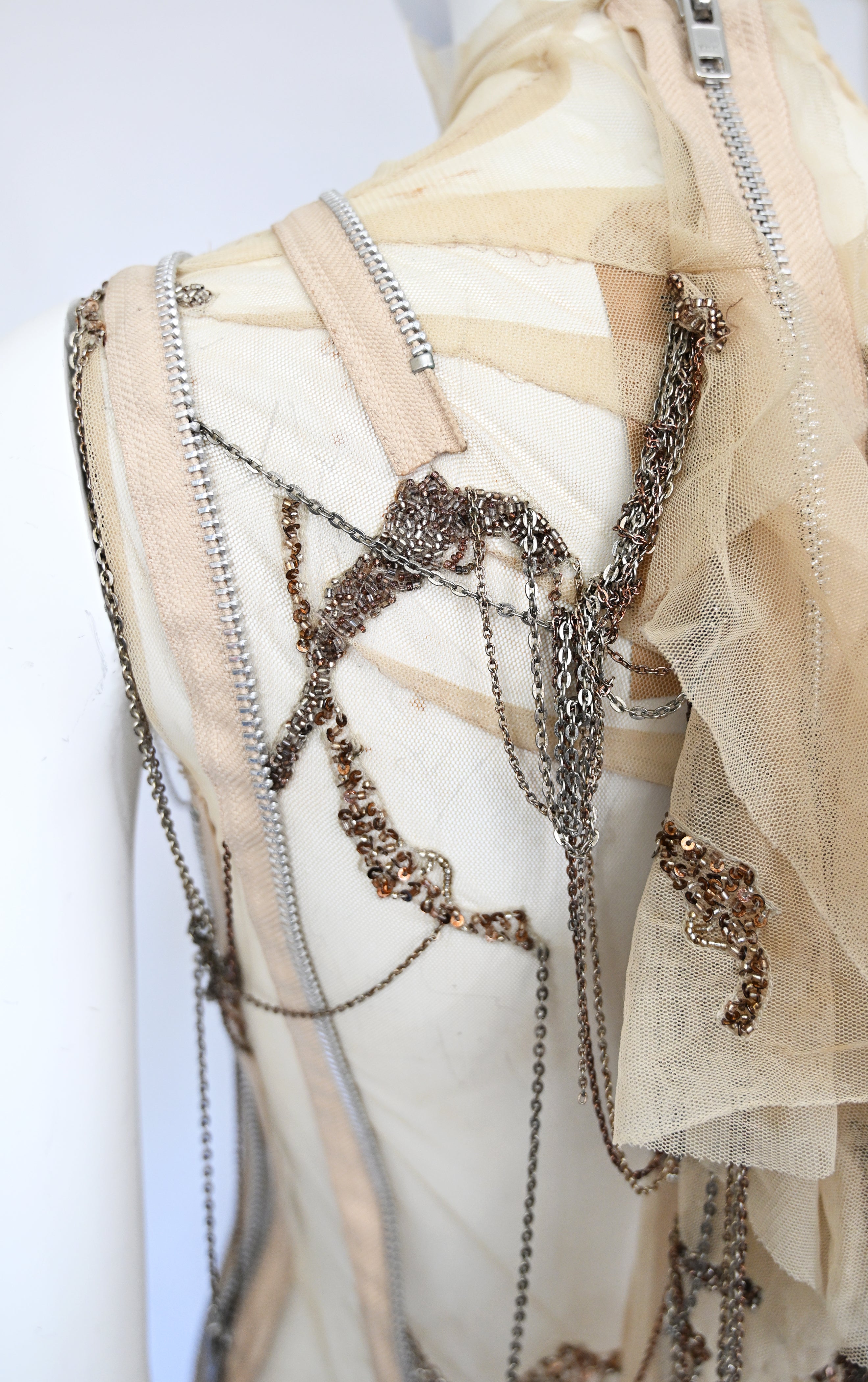 Robert Cary Williams SS 2005 Chain Embellished Tulle Dress