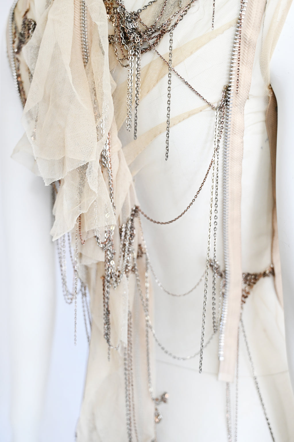 Robert Cary Williams SS 2005 Chain Embellished Tulle Dress