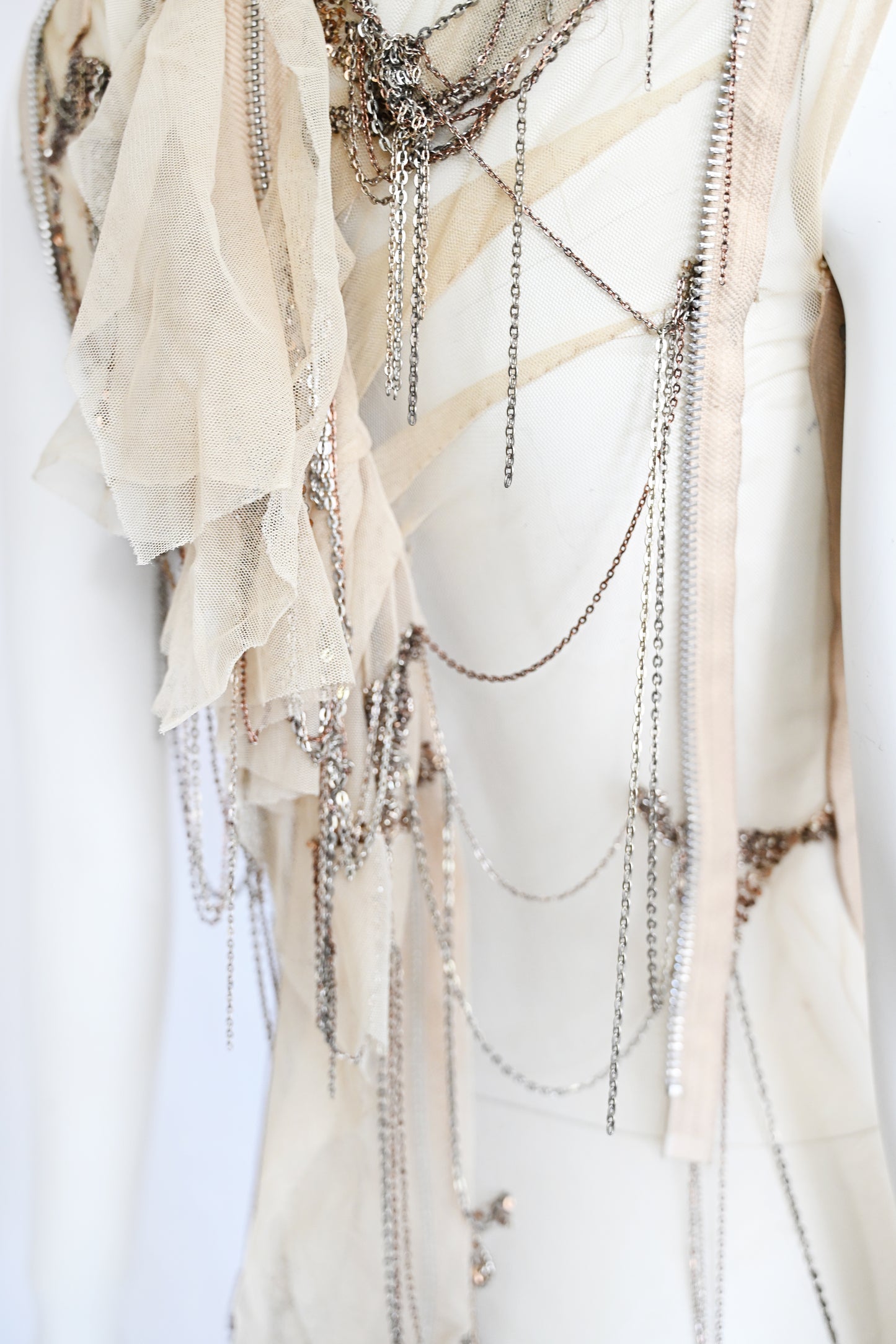 Robert Cary Williams SS 2005 Chain Embellished Tulle Dress