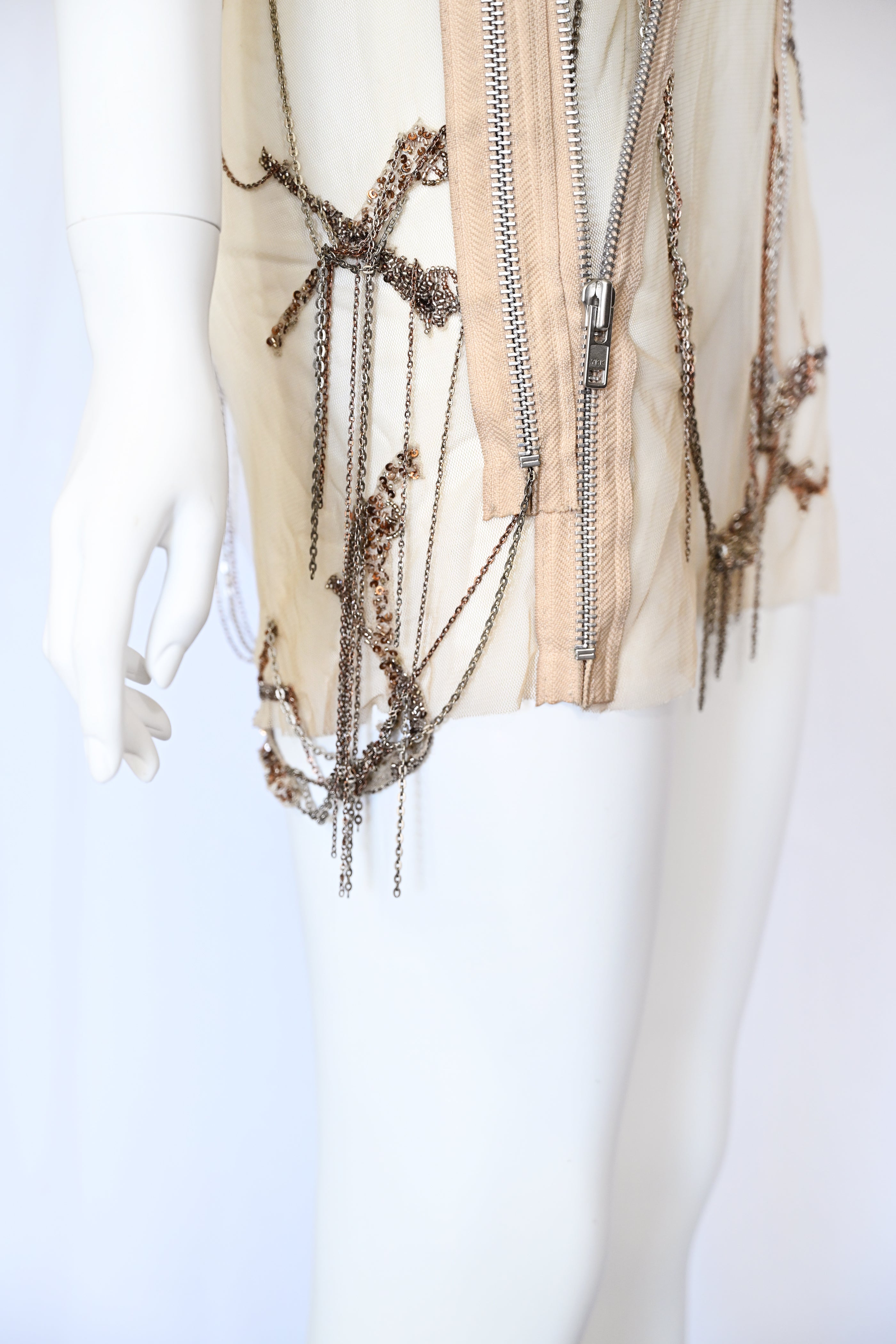 Robert Cary Williams SS 2005 Chain Embellished Tulle Dress