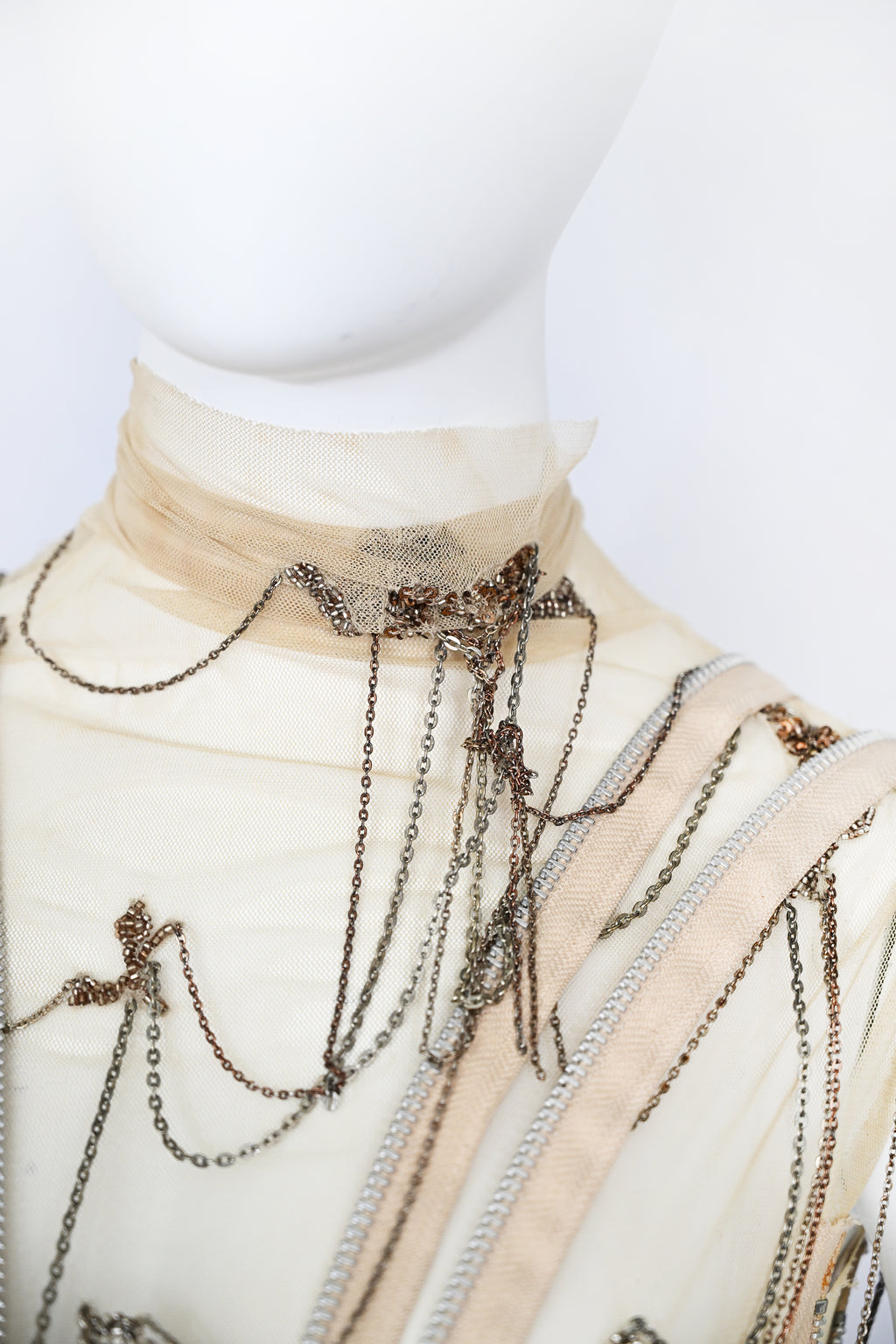 Robert Cary Williams SS 2005 Chain Embellished Tulle Dress