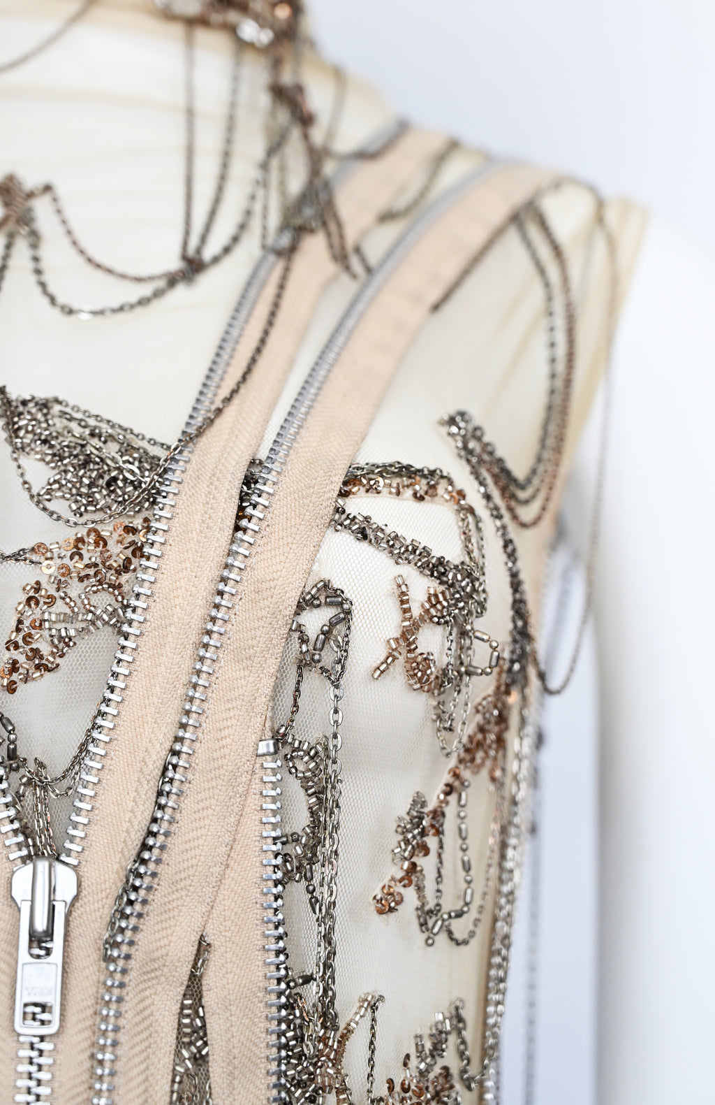 Robert Cary Williams SS 2005 Chain Embellished Tulle Dress