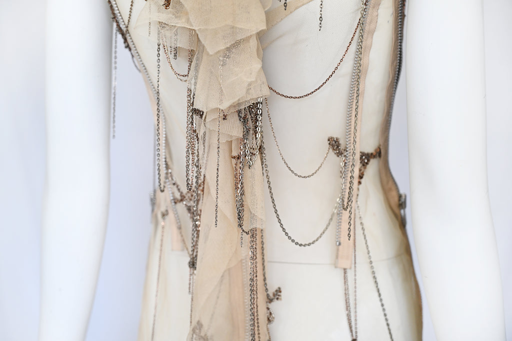 Robert Cary Williams SS 2005 Chain Embellished Tulle Dress