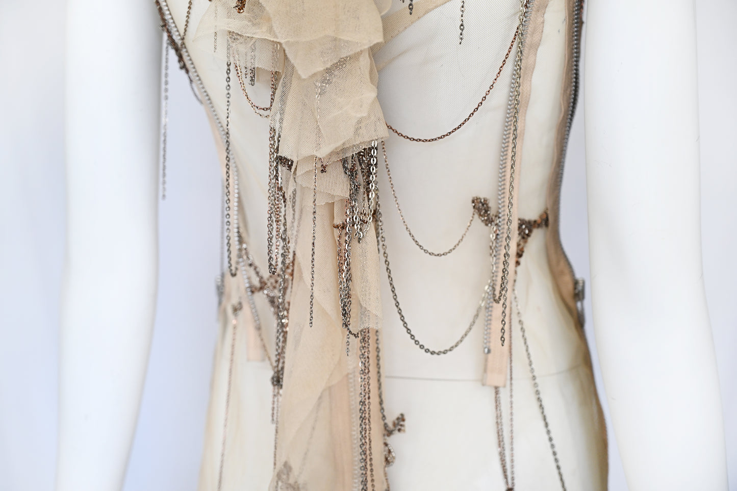 Robert Cary Williams SS 2005 Chain Embellished Tulle Dress