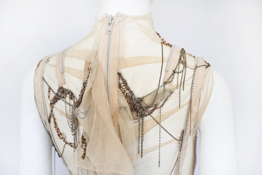 Robert Cary Williams SS 2005 Chain Embellished Tulle Dress