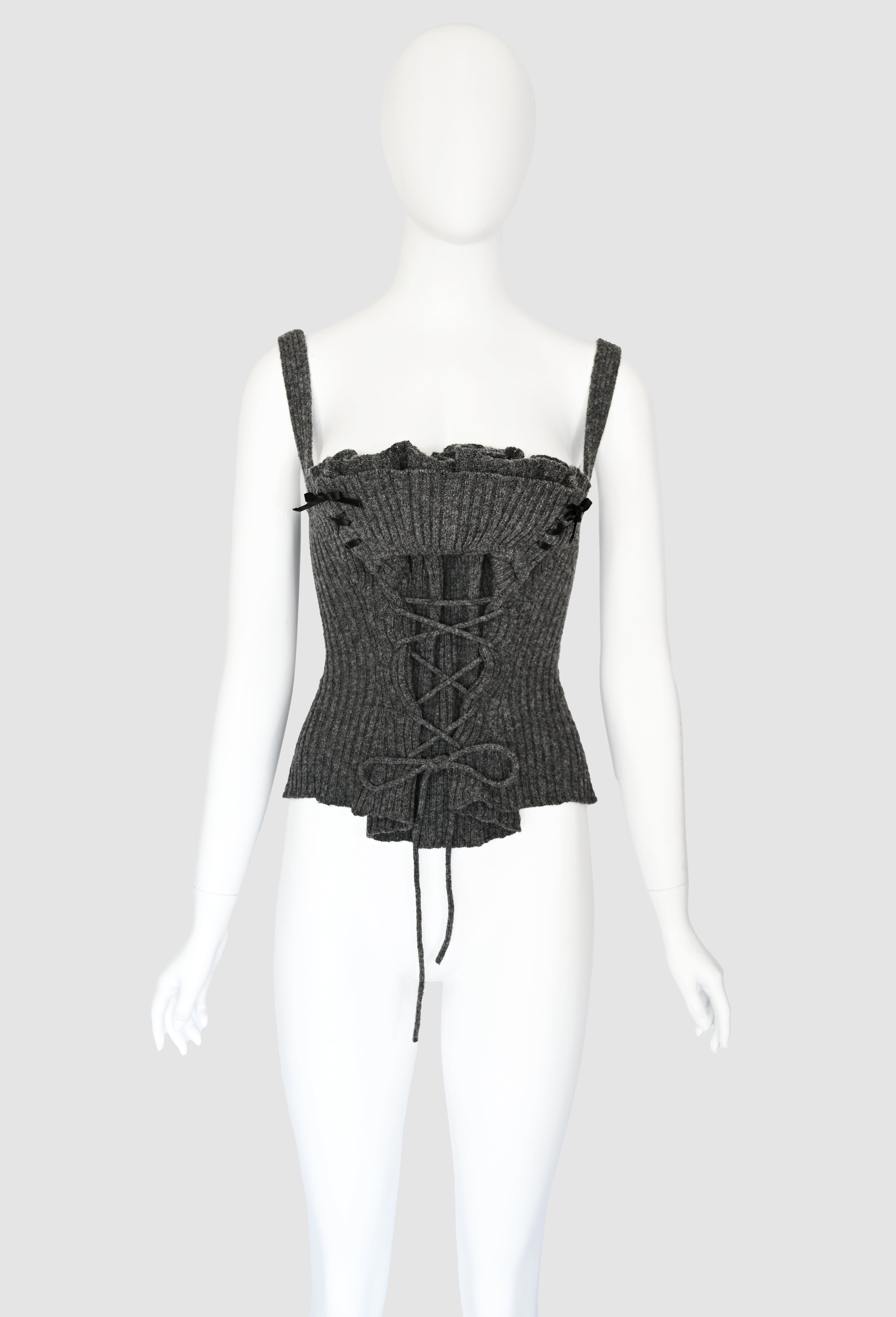 Tao Comme Des Garcons 2005 Wool Corset with Gathered Frills Bust