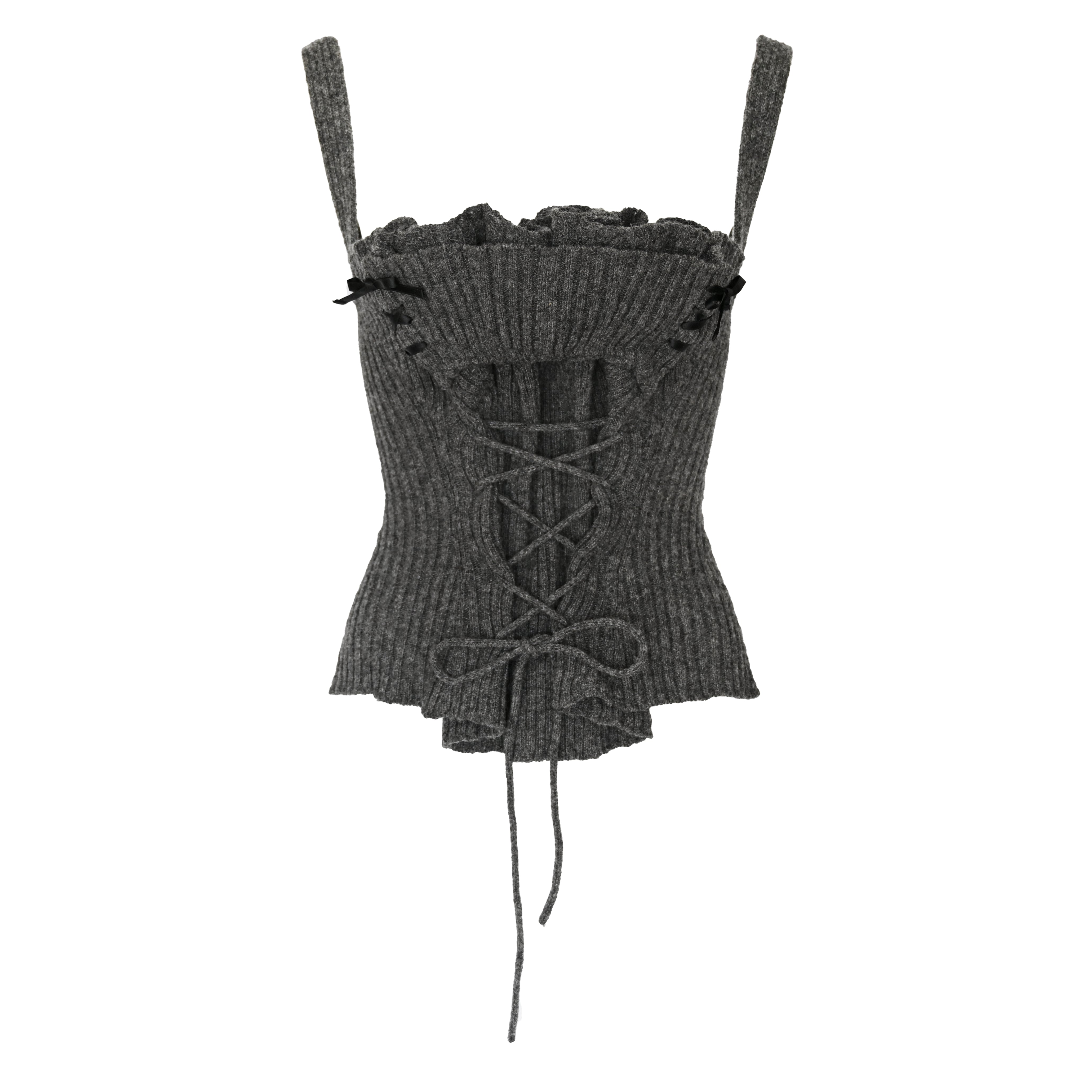 Tao Comme Des Garcons 2005 Wool Corset with Gathered Frills Bust