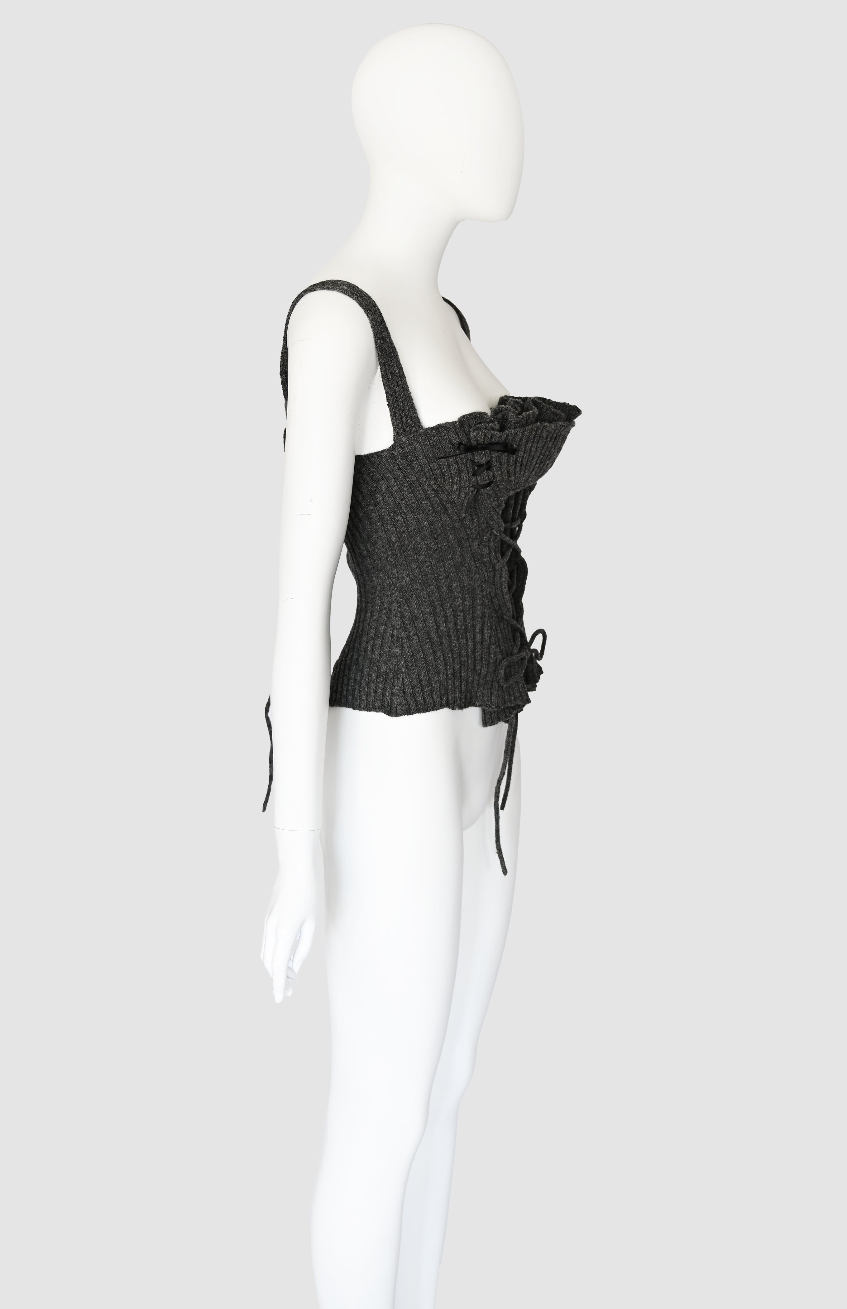 Tao Comme Des Garcons 2005 Wool Corset with Gathered Frills Bust