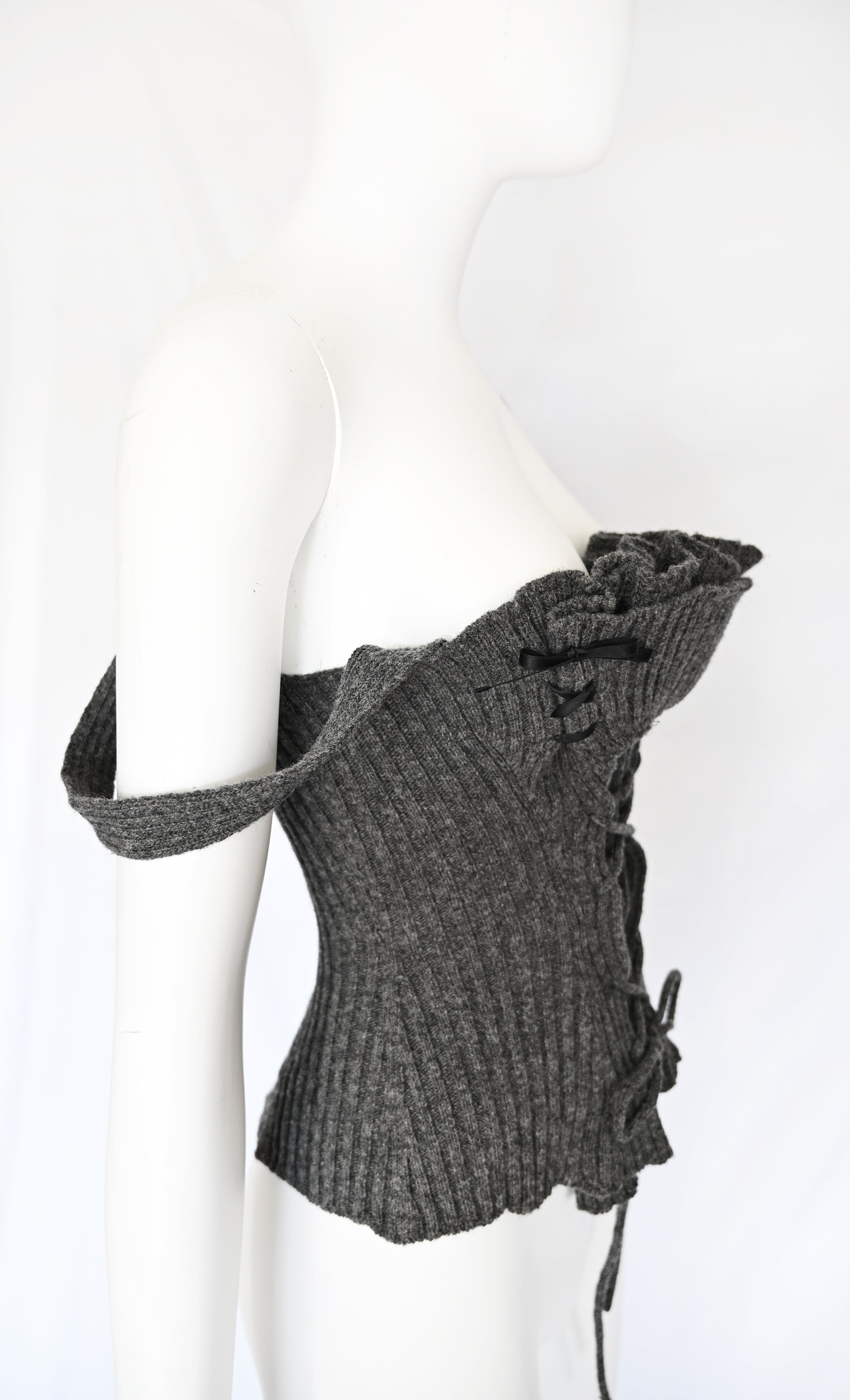 Tao Comme Des Garcons 2005 Wool Corset with Gathered Frills Bust