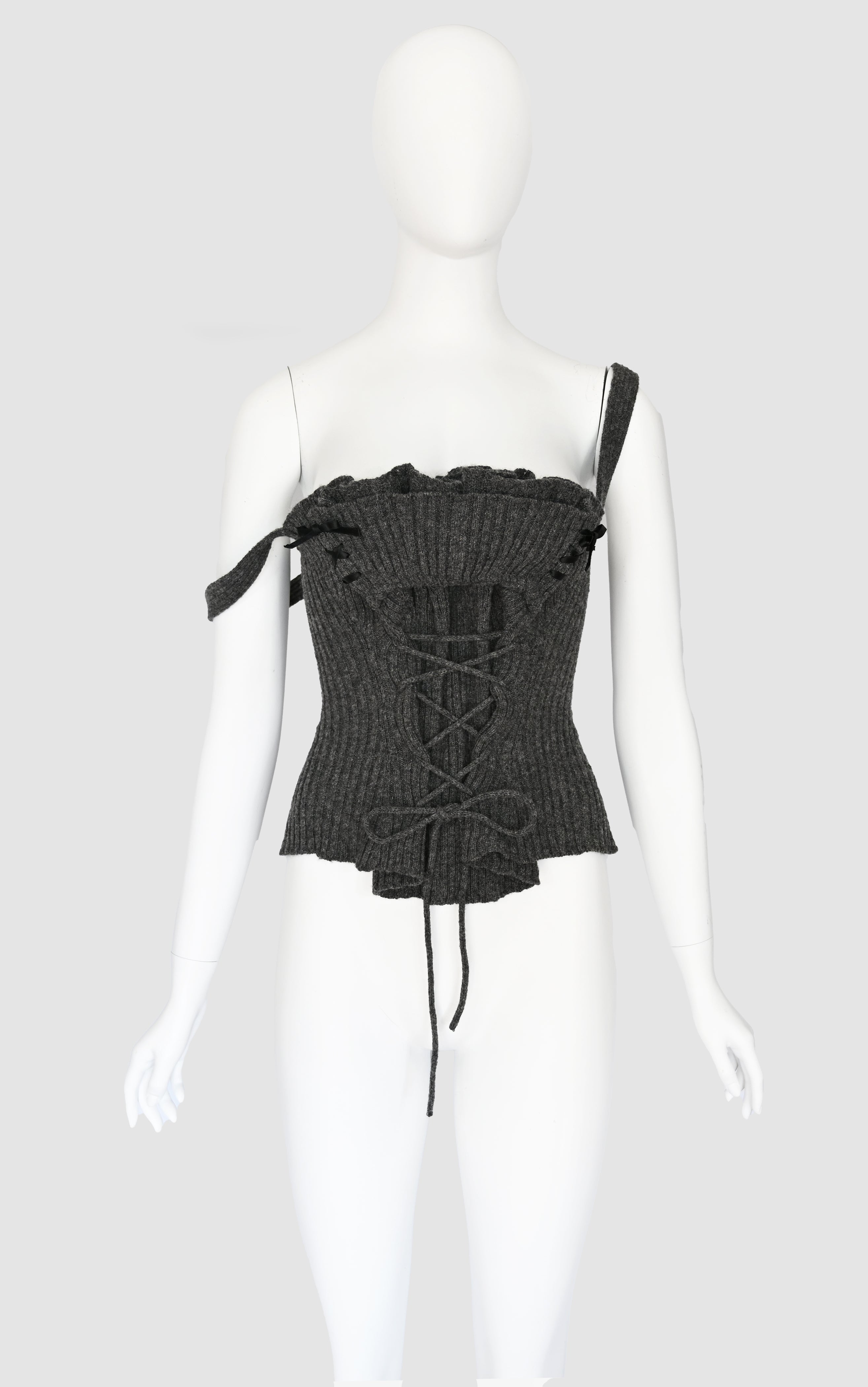 Tao Comme Des Garcons 2005 Wool Corset with Gathered Frills Bust