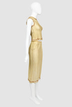 Prada SS 1998 Sheer Gold Lurex Skirt Set