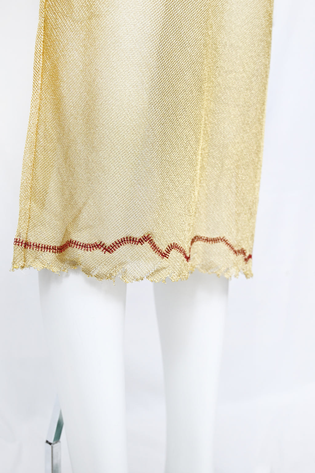Prada SS 1998 Sheer Gold Lurex Skirt Set