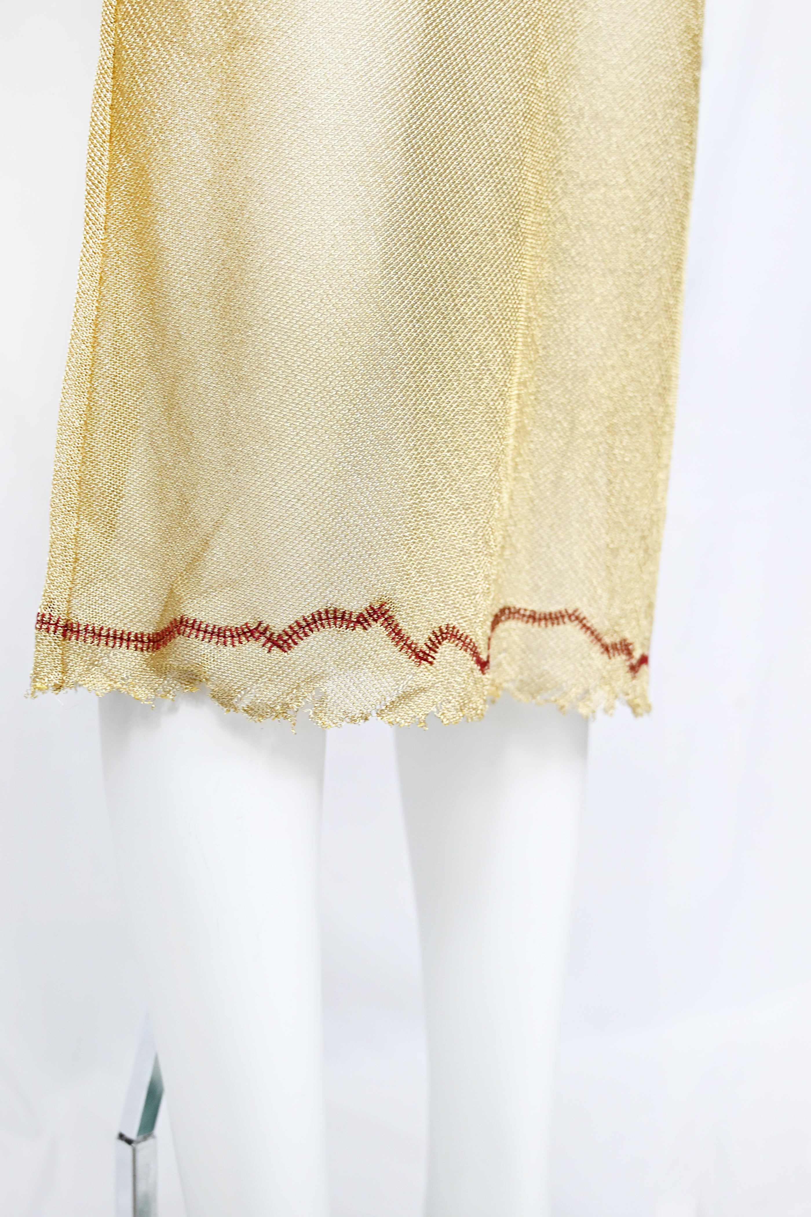 Prada SS 1998 Sheer Gold Lurex Skirt Set