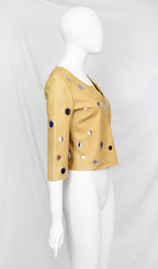 Prada Leather Mirror Embellished Top