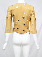 Prada Leather Mirror Embellished Top