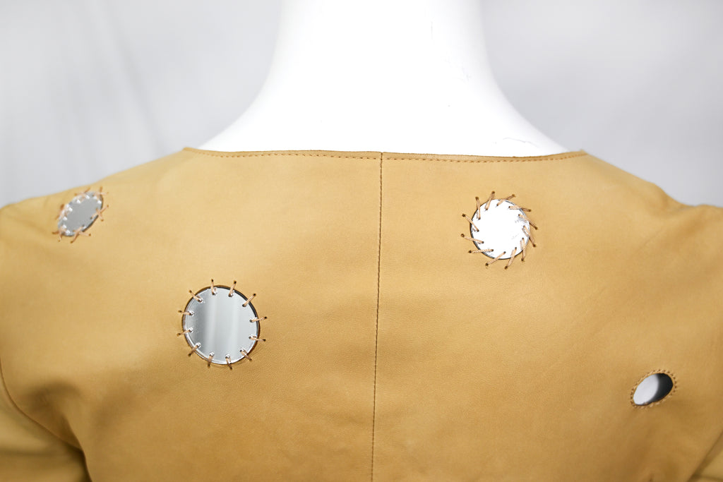 Prada Leather Mirror Embellished Top