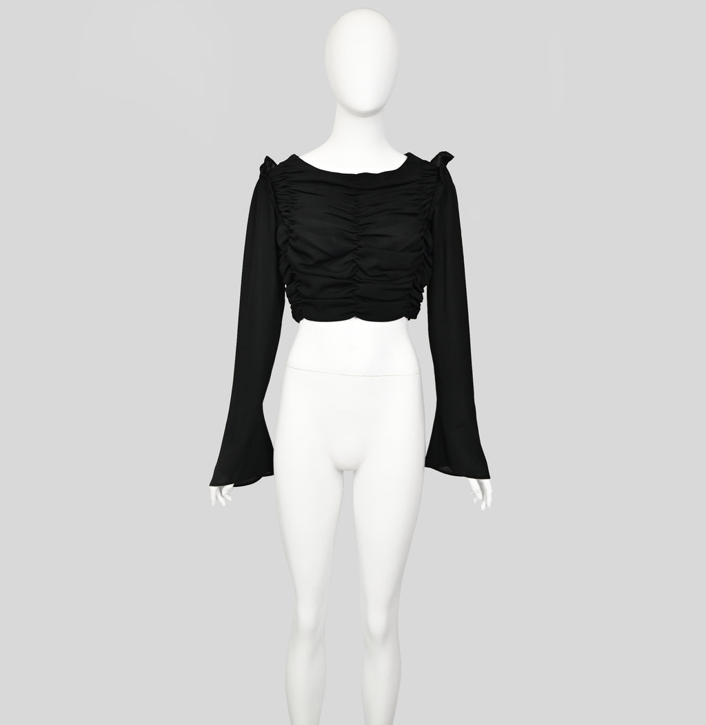 Yohji Yamamoto 1998 Runway Gathered Crop Top