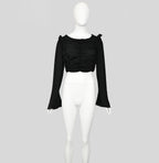 Yohji Yamamoto 1998 Runway Gathered Crop Top