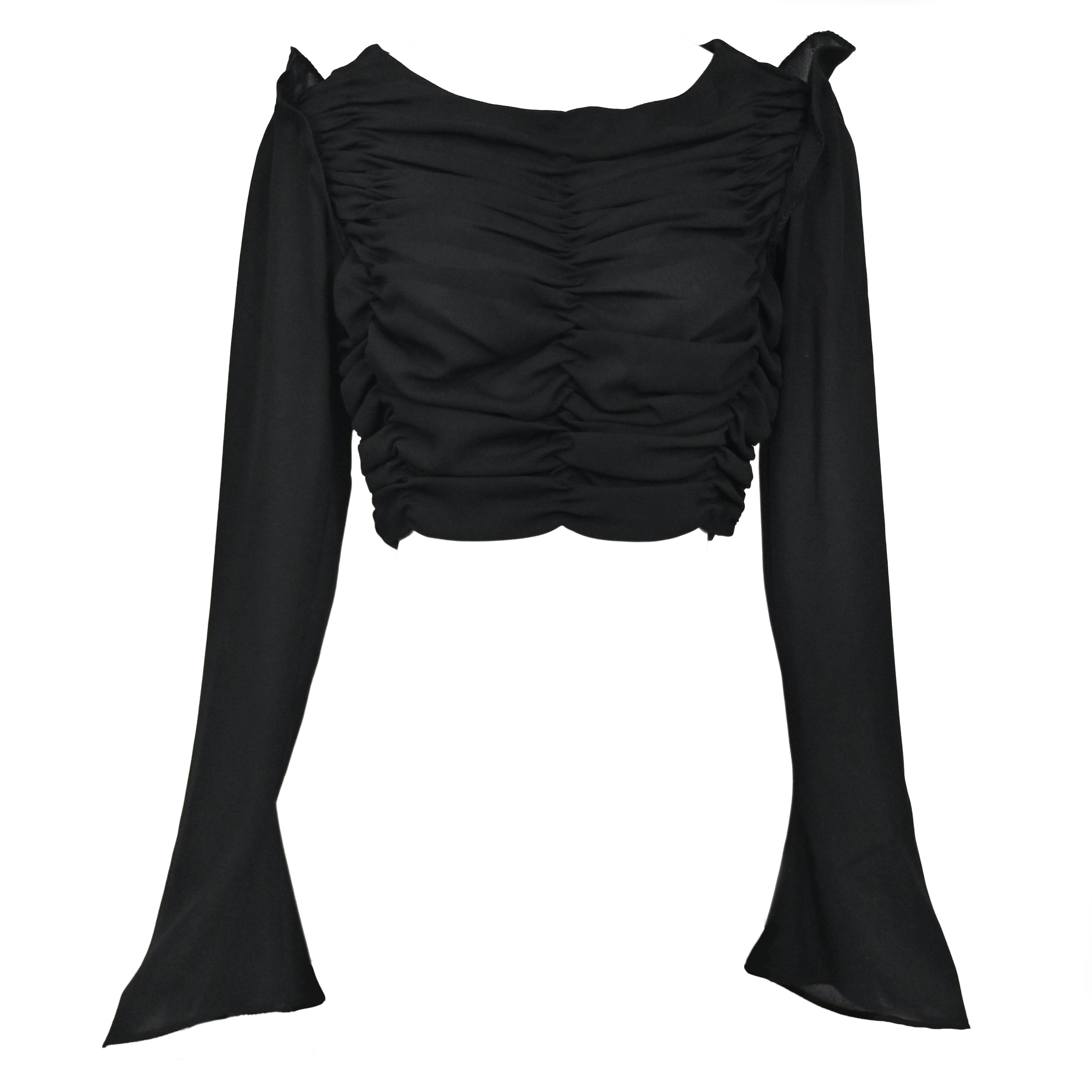 Yohji Yamamoto 1998 Runway Gathered Crop Top