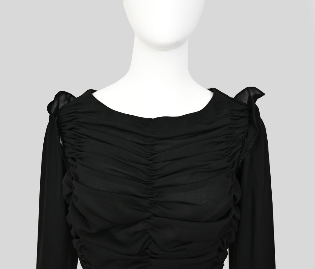 Yohji Yamamoto 1998 Runway Gathered Crop Top