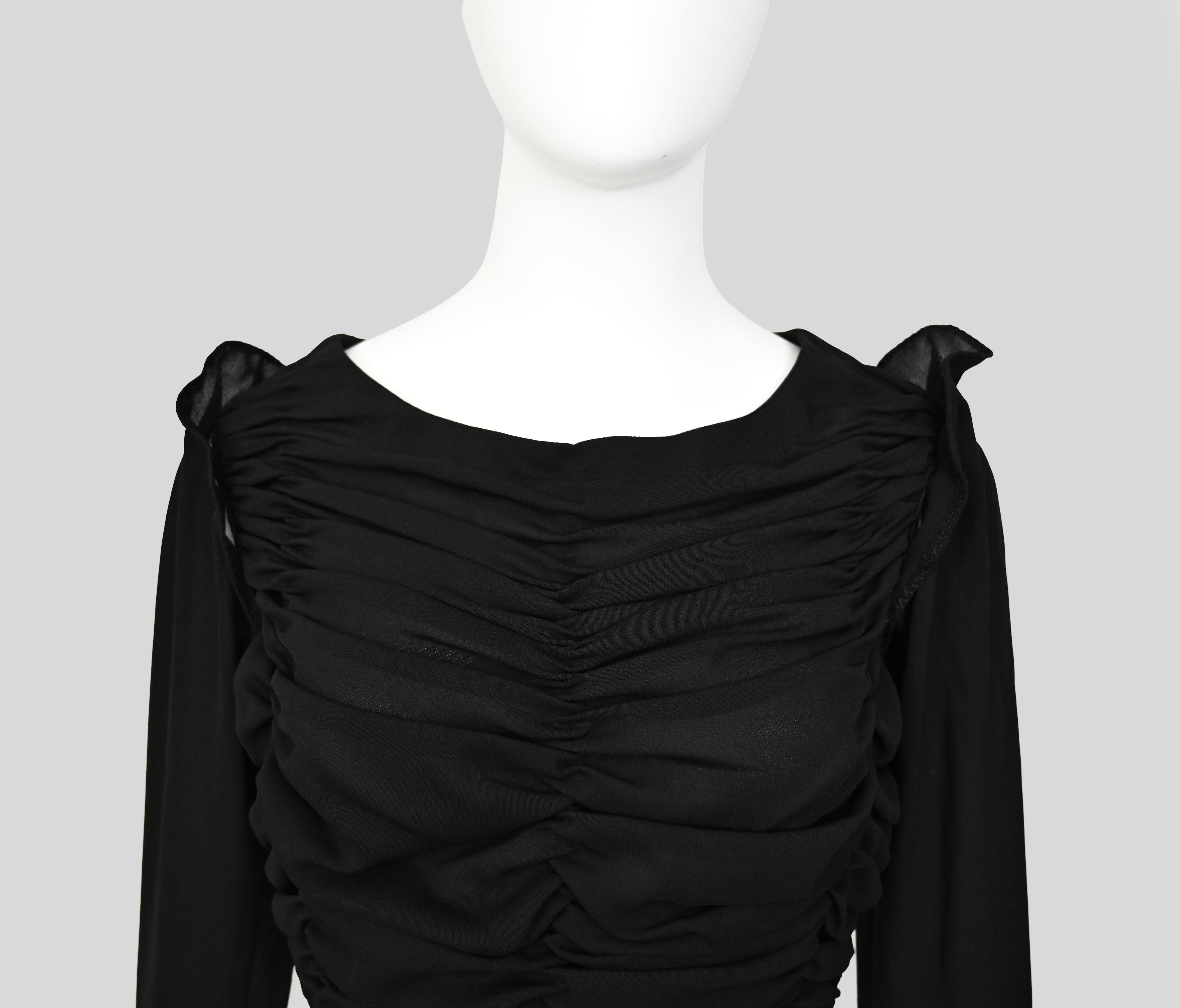 Yohji Yamamoto 1998 Runway Gathered Crop Top