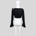 Yohji Yamamoto 1998 Runway Gathered Crop Top