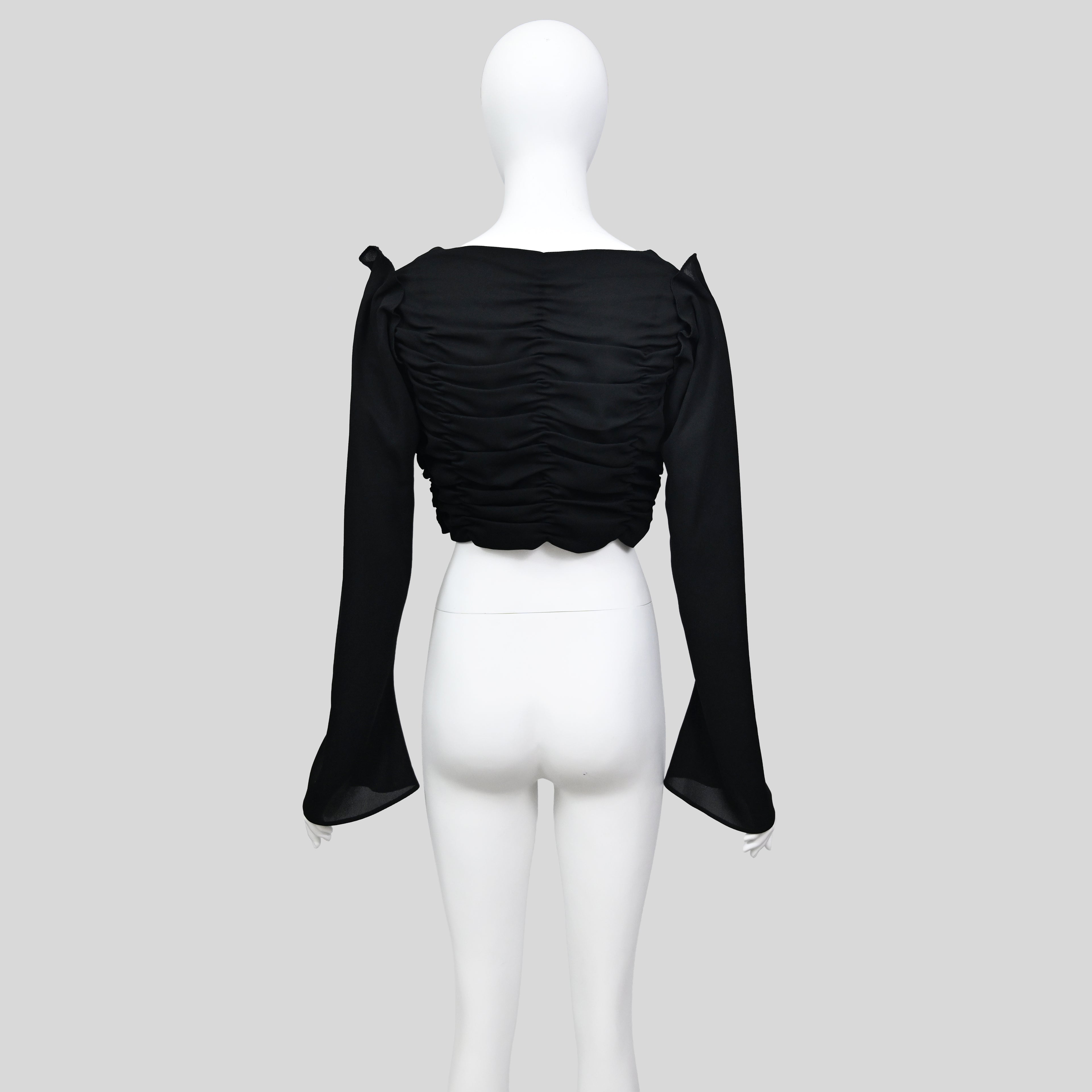 Yohji Yamamoto 1998 Runway Gathered Crop Top