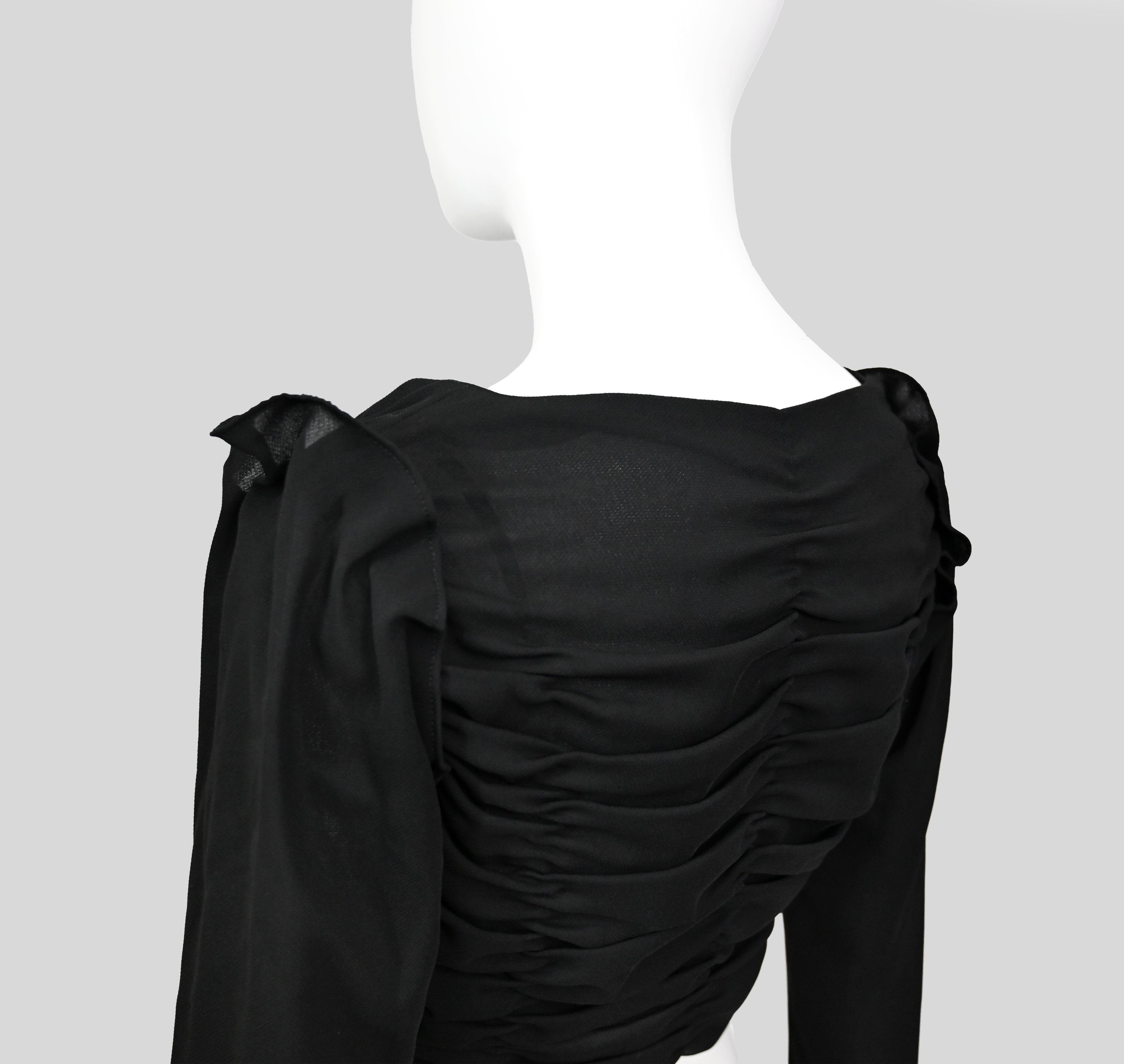 Yohji Yamamoto 1998 Runway Gathered Crop Top