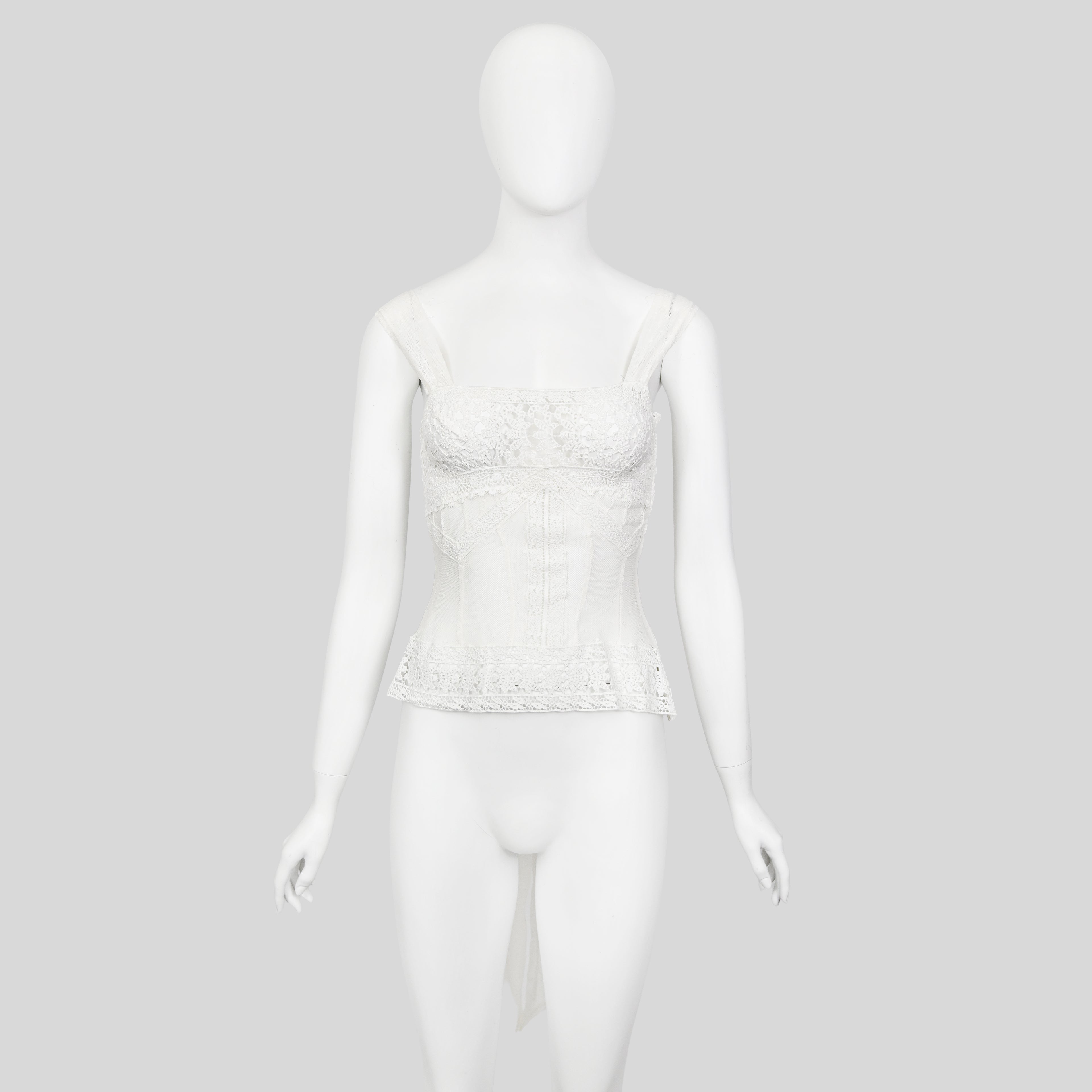 D&G 2006 Lace Top with Long Ribbons