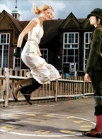 MIU MIU FW 1999 Silk Dress w Neoprene Tech Accents