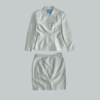 Prada SS 1995 Silver Silk Skirt Suit