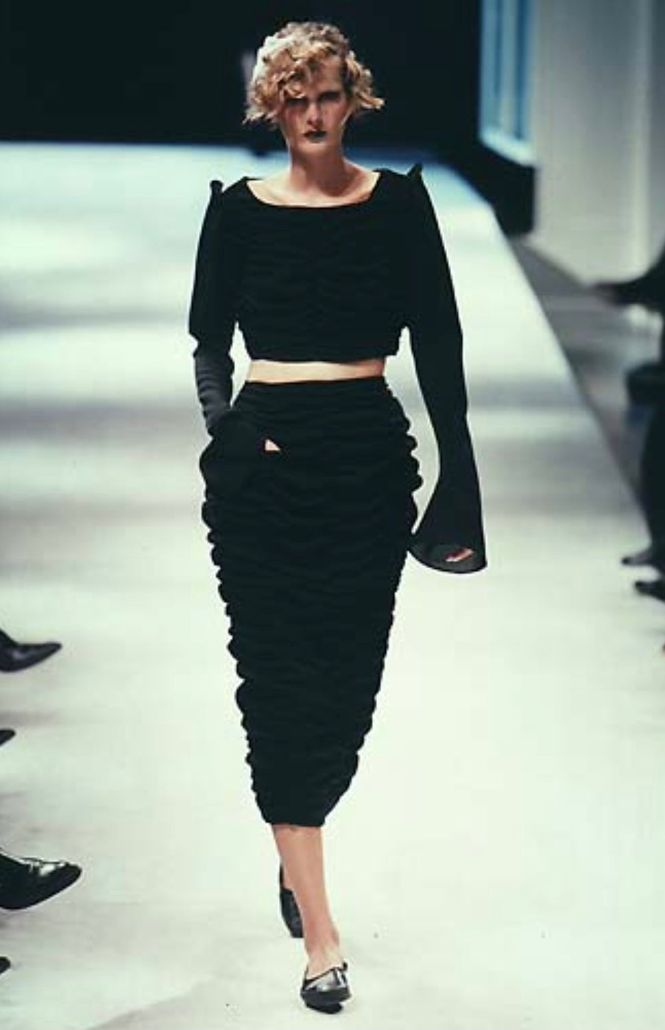 Yohji Yamamoto 1998 Runway Gathered Crop Top