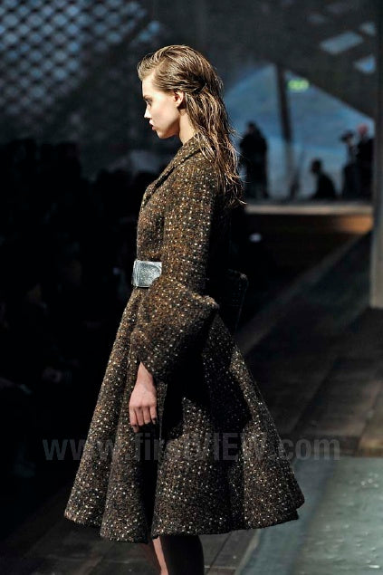 【美品✨2XL】PRADA レディース　ウールツイードコート　マオカラー Prada FW 2013 Wool Coat – Anteactus