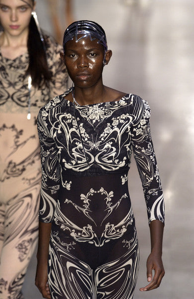Issey Miyake SS 2004 Mesh Cyber Print Top