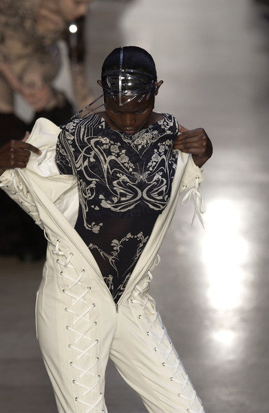 Issey Miyake SS 2004 Mesh Cyber Print Top