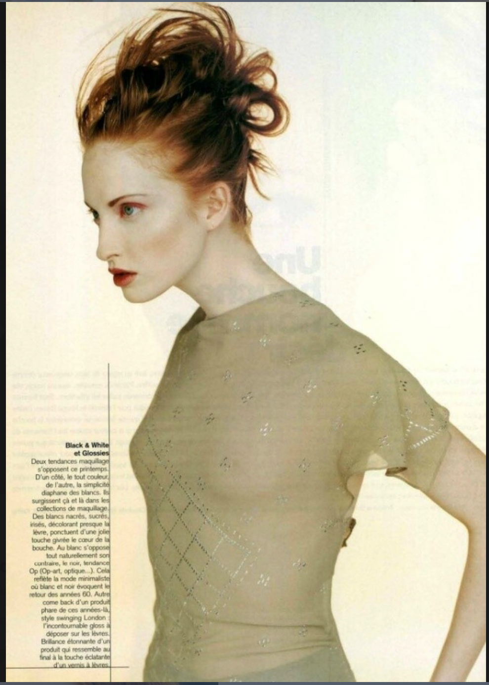 Martine Sitbon 1997 Chiffon Embellished Dress