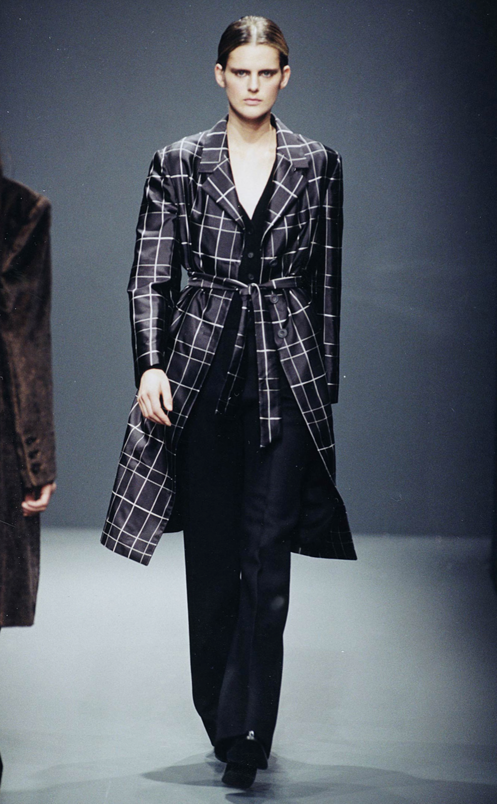 Prada FW 1997 Mauve Grid Coat