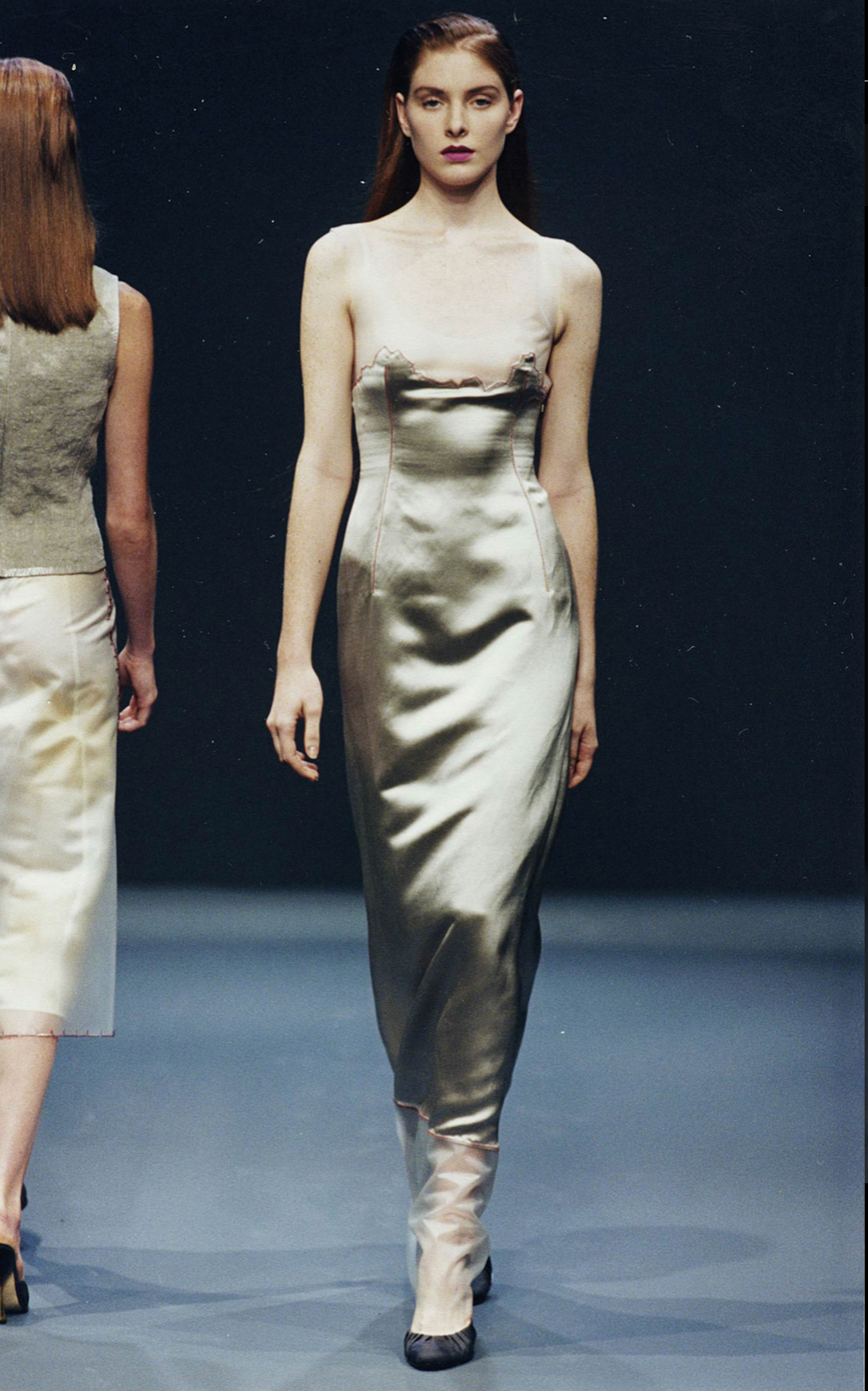 Prada SS 1998 Silk Dress with Latex Trim