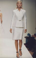 Prada SS 1995 Silver Silk Skirt Suit