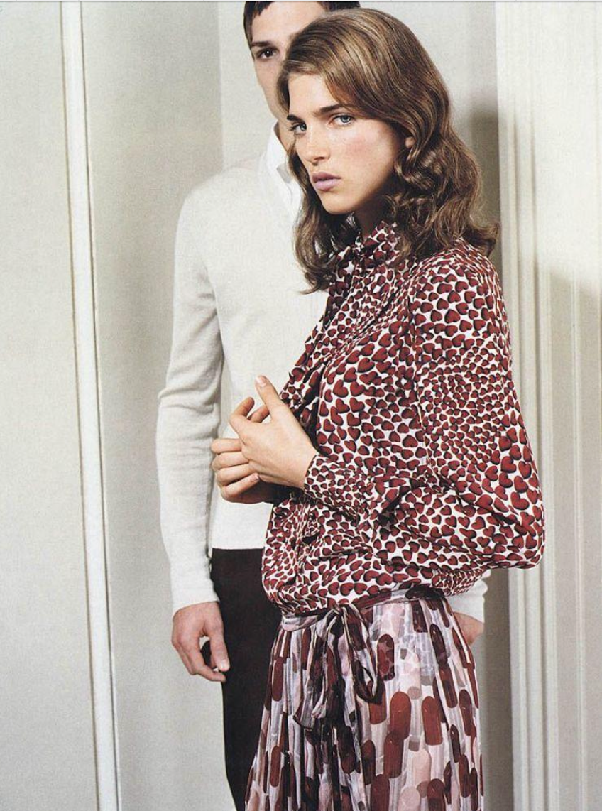 Prada 2000 heart print blouse