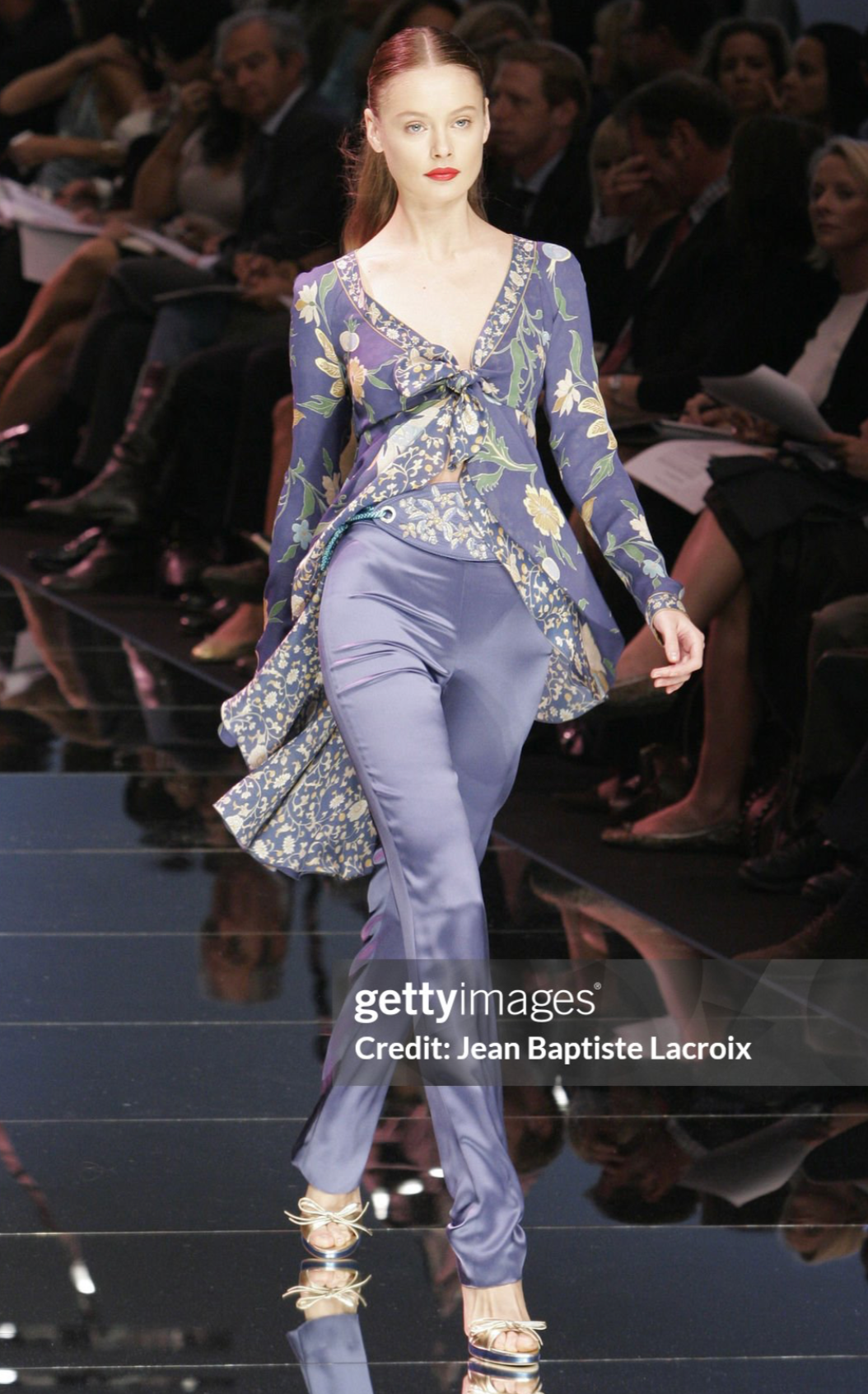 Valentino SS 2006 Floral Layered Silk Tie Blouse