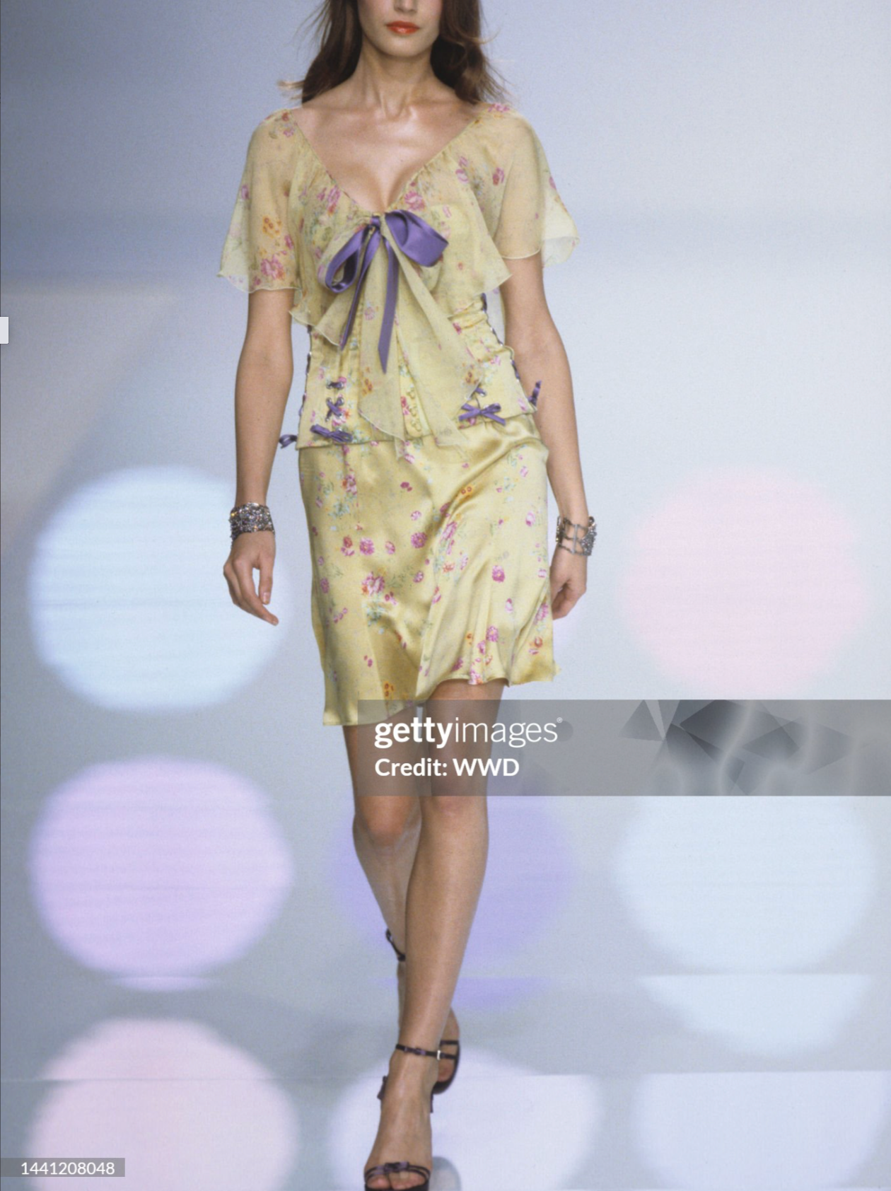 Valentino SS 2004 Floral MIni Flarę Skirt, Green