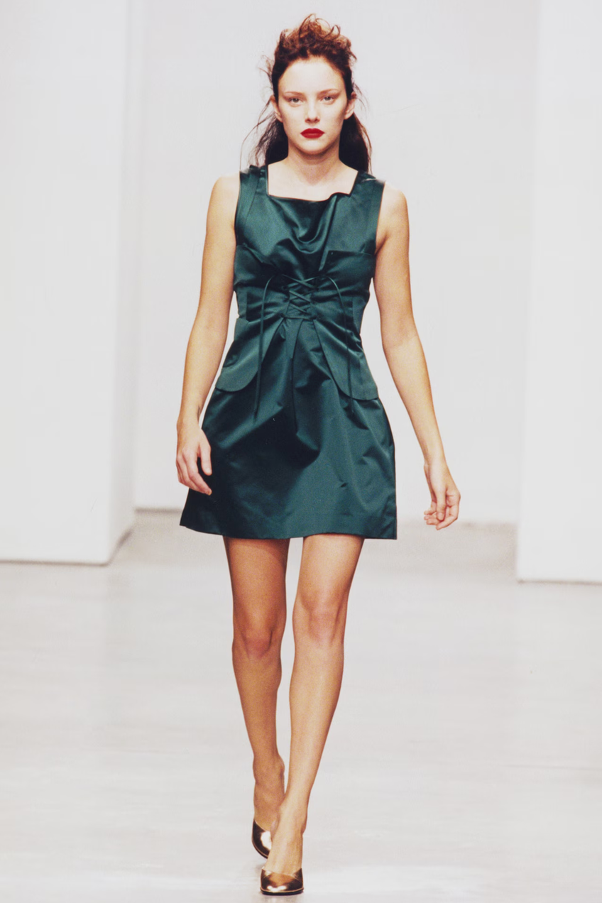 Miu Miu SS 1998 Lace Up Satin Dress