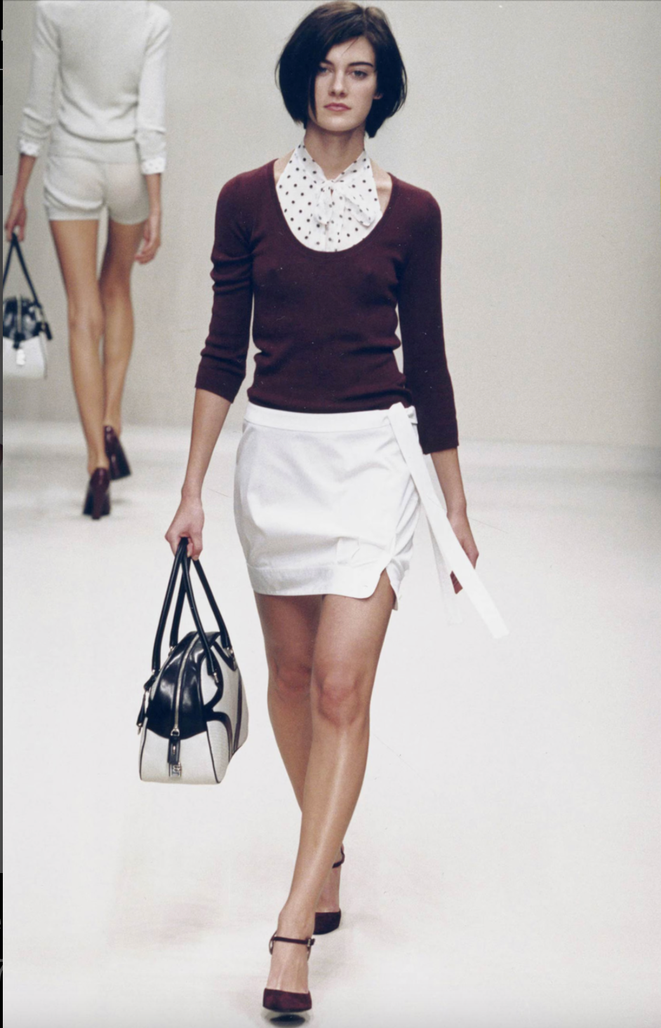 Prada SS 2000 Chiffon Silk Polka Dot Halter Top