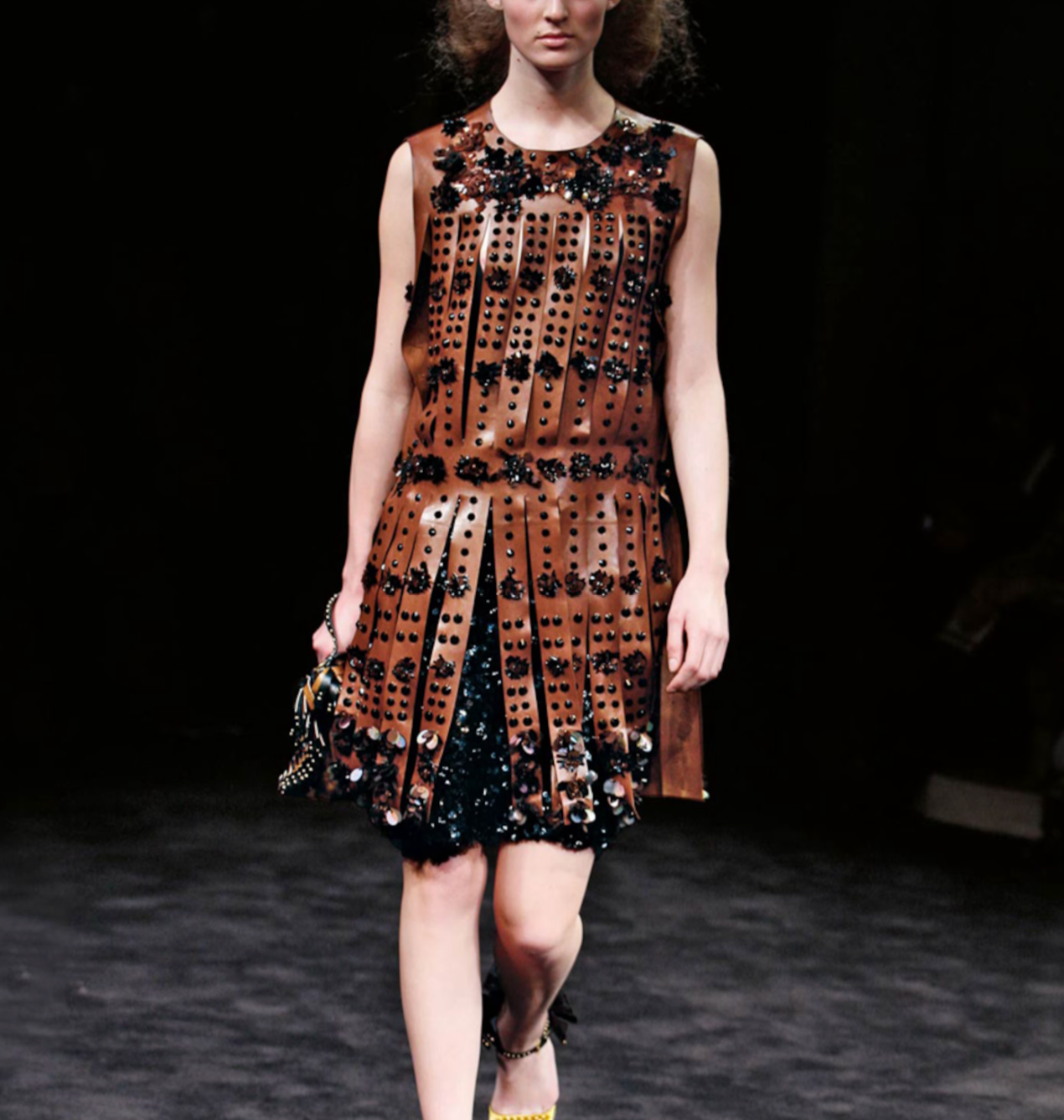 Prada FW 2009 Crop Leather Jacket with Embellishments